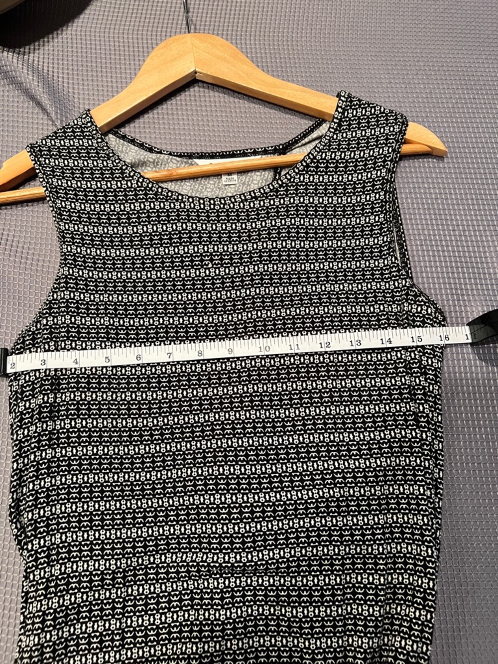 CAbi Gray Striped Sleeveless Asymmetrical Midi Dress size Medium EUC - Picture 7 of 10